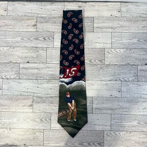7th Ave 100% Silk Men's Tie Golf Swing Theme Red/Blue Paisley Golf Classic Retro